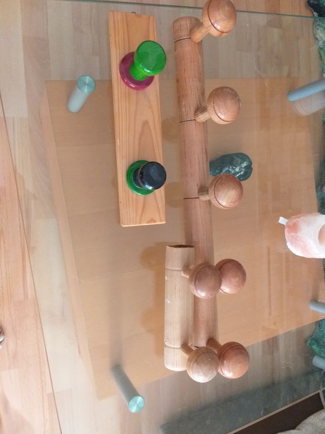 Percheros madera - 3 unidades