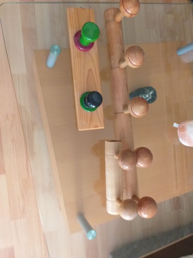 Percheros madera - 3 unidades