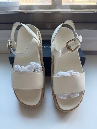 Sandalias Uterqüe esparto blancas 39