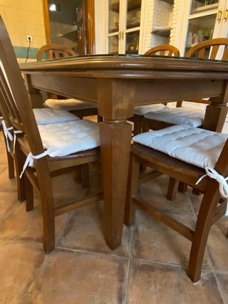 Mesa + 8 sillas madera