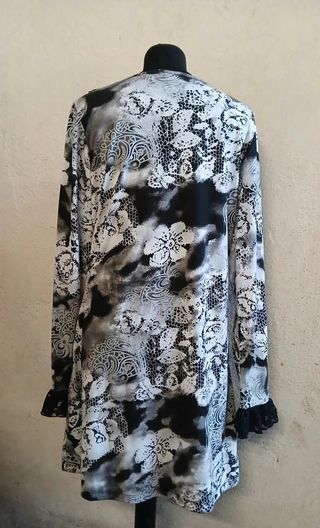 Vestito floreale nero e bianco tg.M