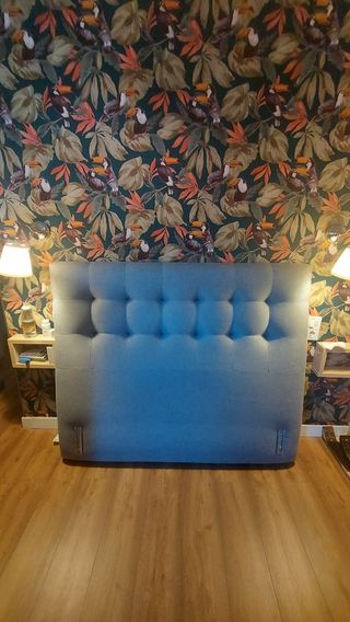 Cabecero cama capitoné gris