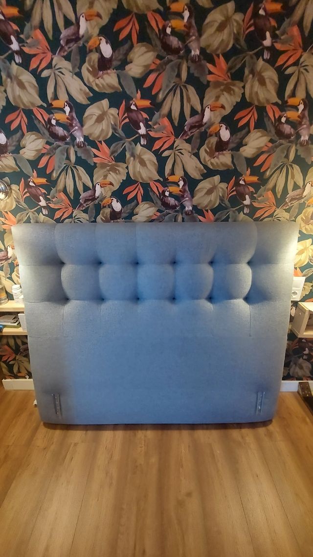 Cabecero cama capitoné gris