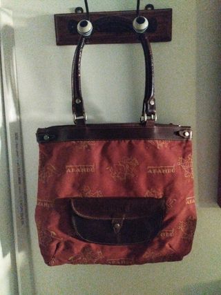 Bolso ARANDU - Cuero y Tela Rojo
