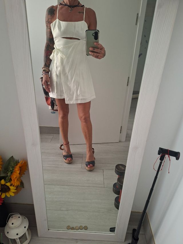 Vestido blanco Zara - T.xs