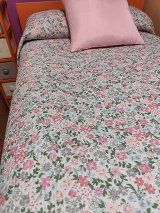 Colcha bouti cama 90 - Rosa estampada