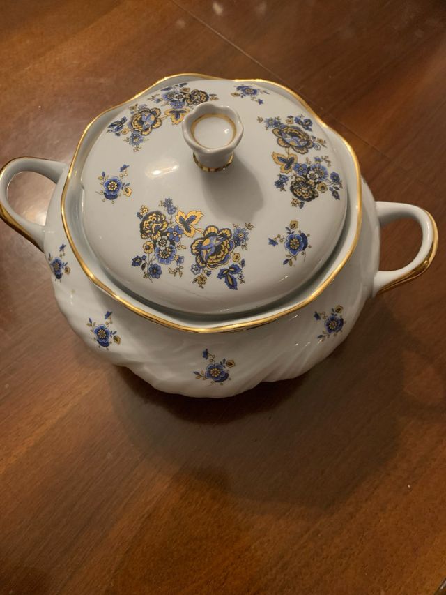 Zuppiera porcellana blu e bianca