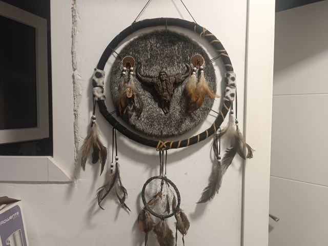 Atrapasueños Indio - Cuero y Plumas