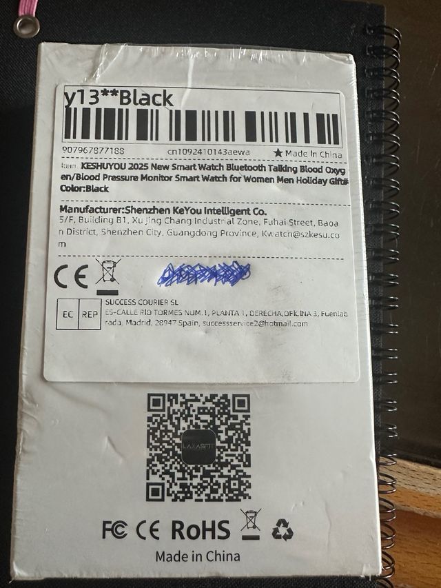 Smartwatch KESHUYOU Y13 - Negro/Dorado