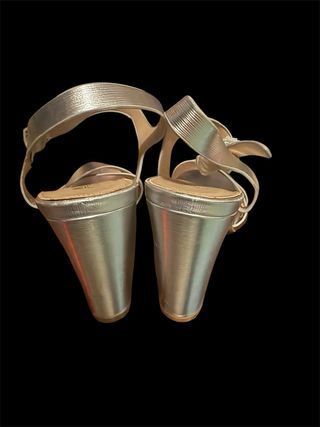 Sandalias Plataforma Plata - Tacón Ancho