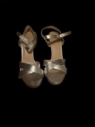 Sandalias Plataforma Plata - Tacón Ancho