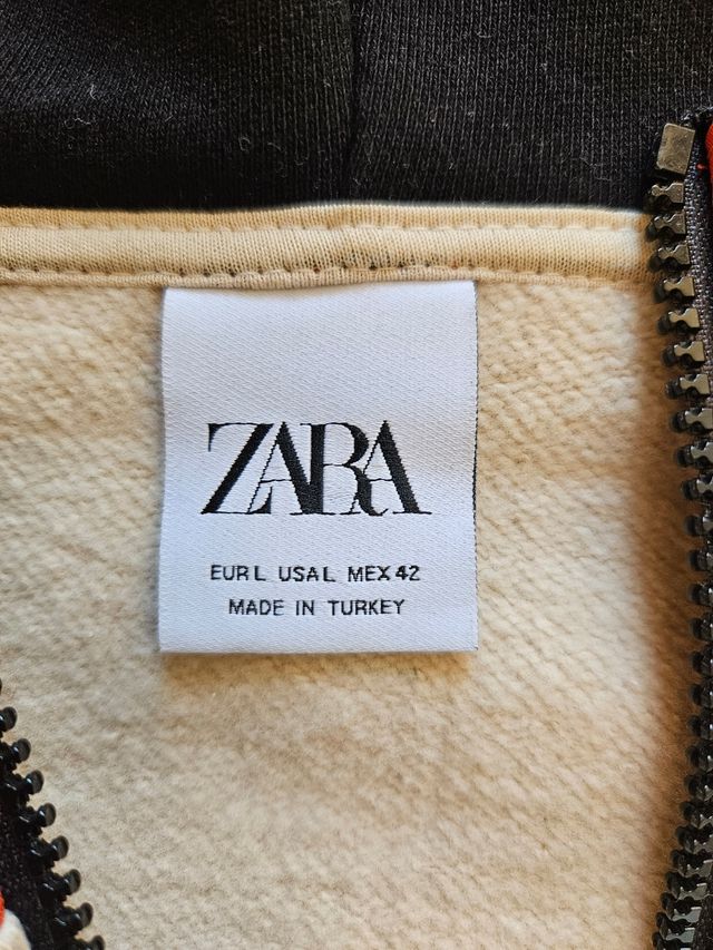 Sudadera Zara beige-naranja