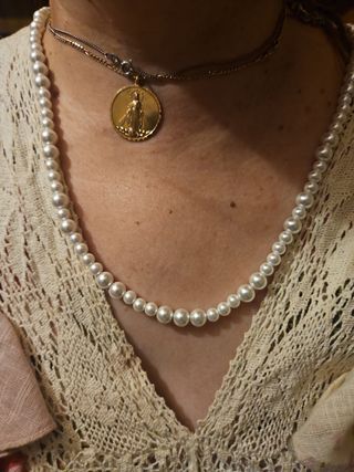 Collar perlas blanco - boda o fiesta.  madrina 