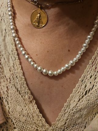 Collar perlas blanco - boda o fiesta.  madrina 