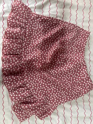 Falda rosa estampada
