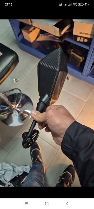 Espejos moto carbono universales - Yamaha Honda Ka