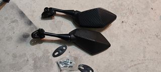Espejos moto carbono universales - Yamaha Honda Ka