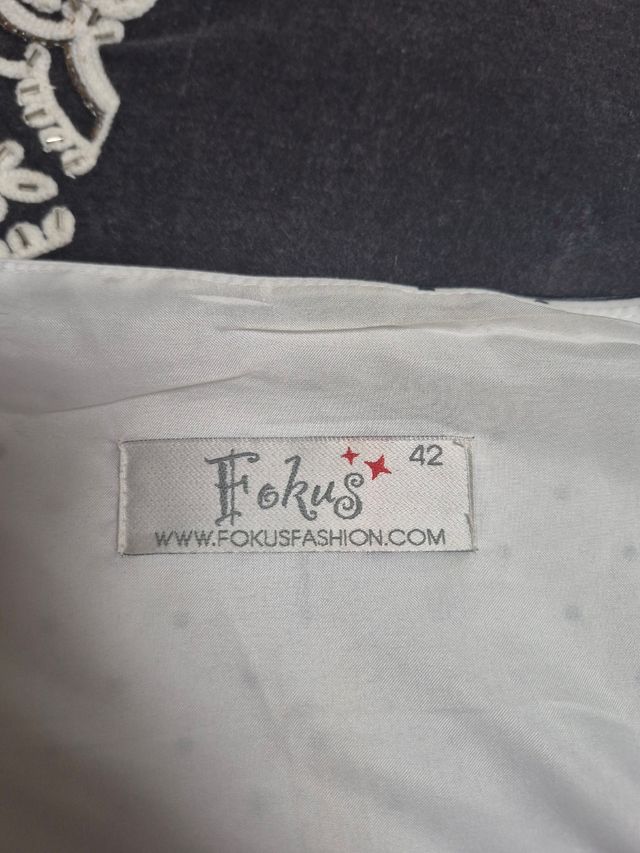 Miniabito bianco e nero a pois Fokus