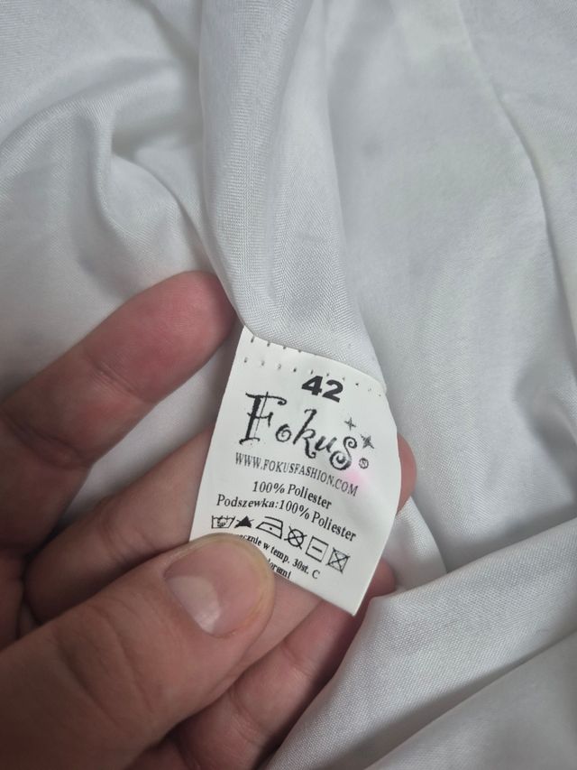 Miniabito bianco e nero a pois Fokus