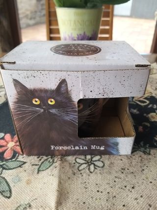 Taza Gato y monederos. Lote