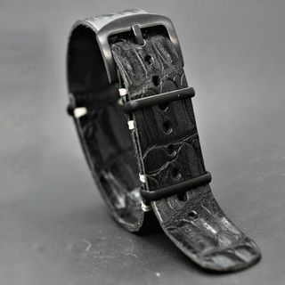 Correa de reloj de cuero negro 18-24mm
