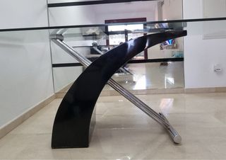 Mesa cristal moderna - Negro