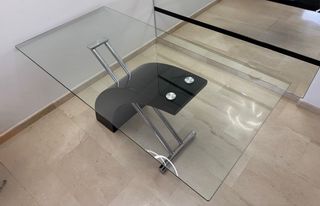 Mesa cristal moderna - Negro