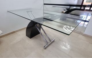 Mesa cristal moderna - Negro