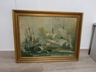 Cuadro de barcos antiguos
