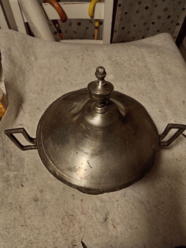 Zuppiera antica in zama - stile francese