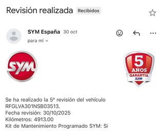 Cruisym Alpha 125 ABS con menos de 5.000km