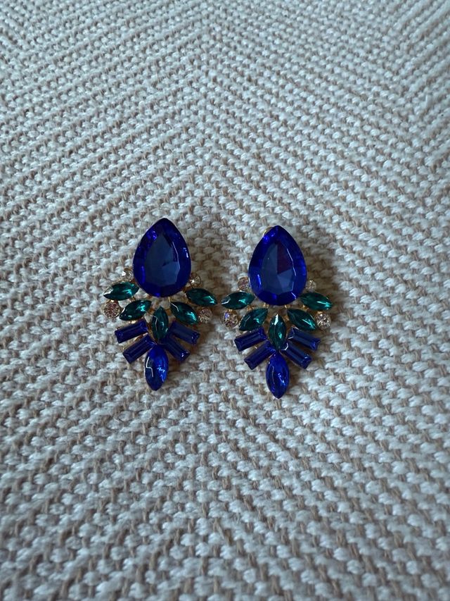 Pendientes azules y verdes
