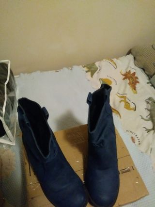 Botines Zara azules mujer, talla 38