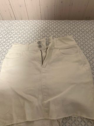 Mini Falda Vaquera Hollister Blanca