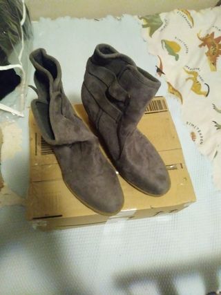 Botines grises mujer 38 - cuña 6cm