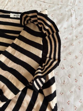 Suéter rayas MISKISS beige-negro