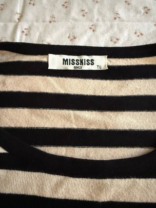 Suéter rayas MISKISS beige-negro