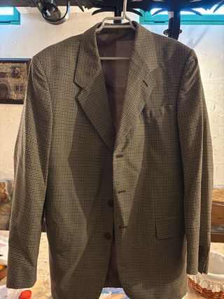 Americana cuadros beige-marrón