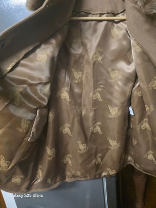Chaquetón lana-cachemir, cuello de pelo