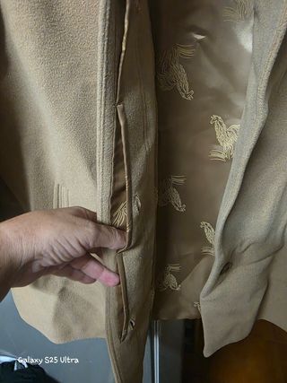 Chaquetón lana-cachemir, cuello de pelo