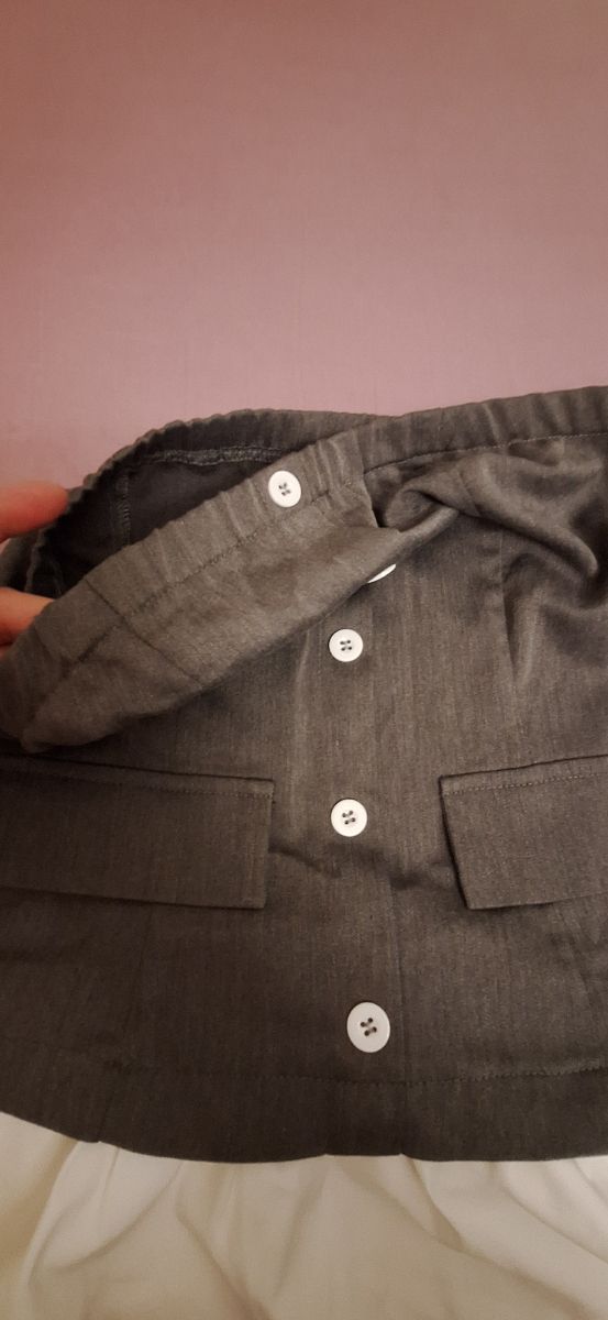 Vestido gris y blanco - sin tirantes