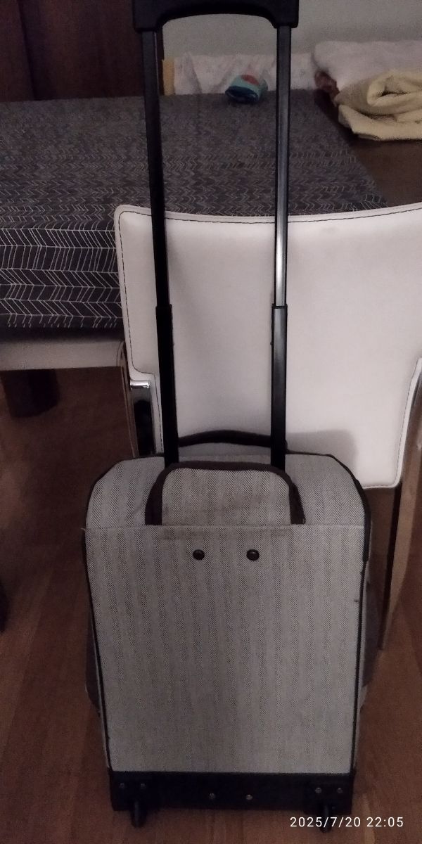 Maleta trolley gris-marrón