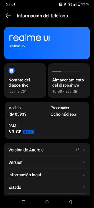 realme C61 negro