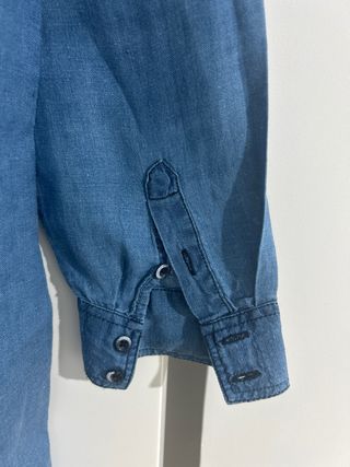 Camisola denim larga azul