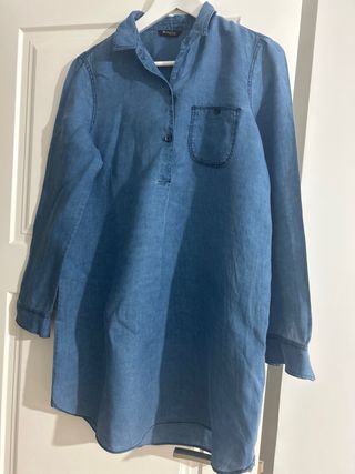 Camisola denim larga azul
