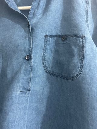 Camisola denim larga azul