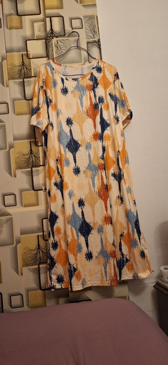Vestido camisero XL estampado