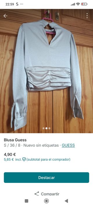Blusa Guess azul talla S