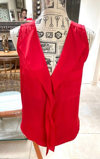 Blusa - camisa roja Morgan - sin mangas T.S(36)