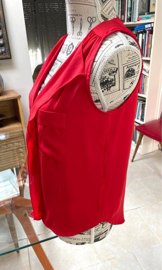 Blusa - camisa roja Morgan - sin mangas T.S(36)